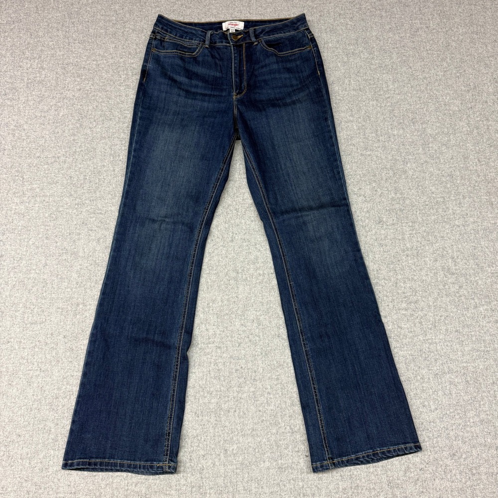 Wrangler Bootcut Jeans Size 10/30 Blue Dark Wash Denim Five Pocket Mid Rise 0521
